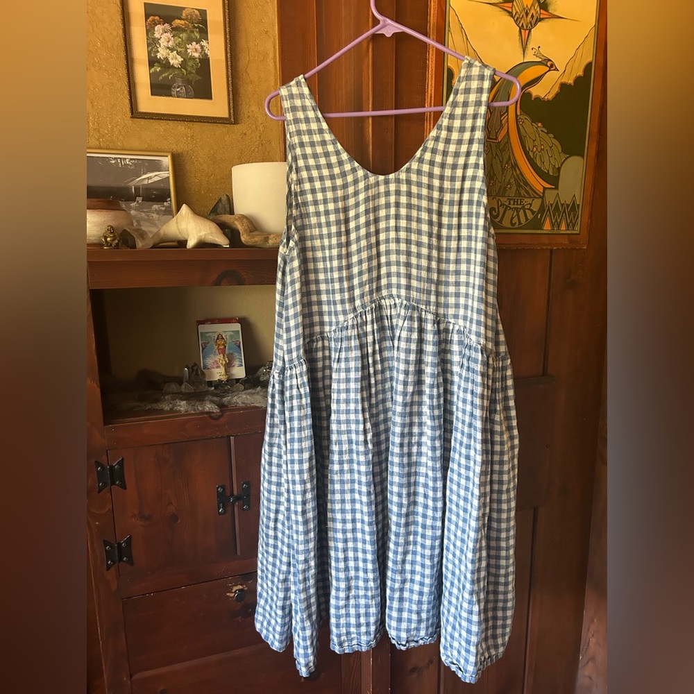notPERFECTLINEN Blue and White Gingham Dress